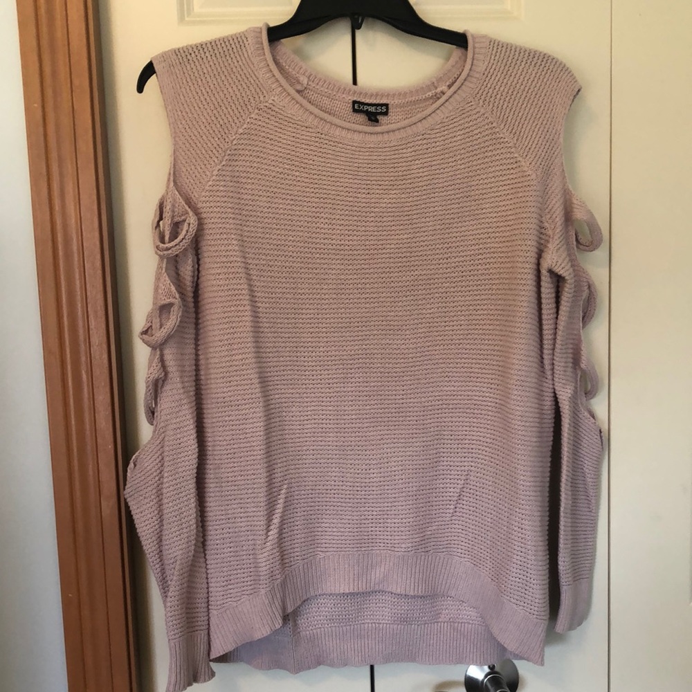 Sweater with cut out arm details